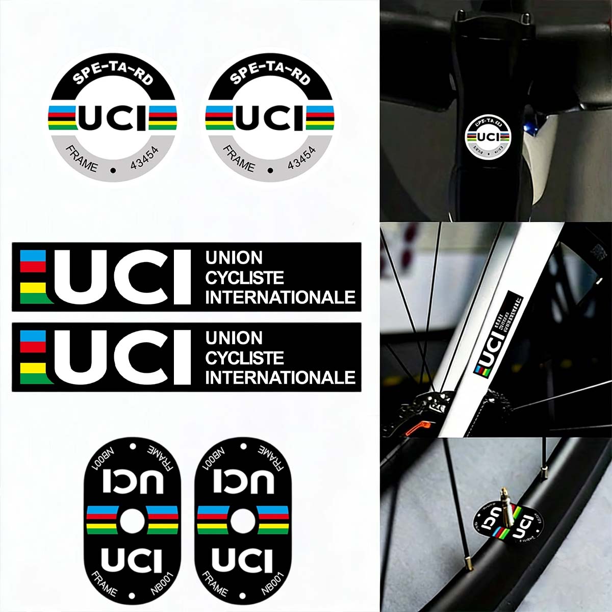 Mountain Biking Uci - UCI-Style Fahrrad-Dekor-Aufkleber Fahrradrahmen Oberrohr Gabel Helm