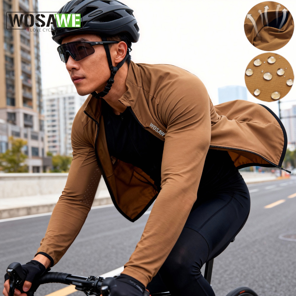 Mountain Biking Jacket - WOSAWE Fahrrad-Windjacke, Unisex, Sommer-Fahrradjacke, winddicht, atmungsaktiv,
