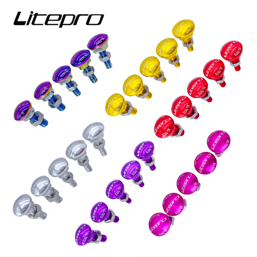 Picture Of Mountain Biking - Litepro 5Pcs Vorderrad Befestigungs Schraube Aluminium