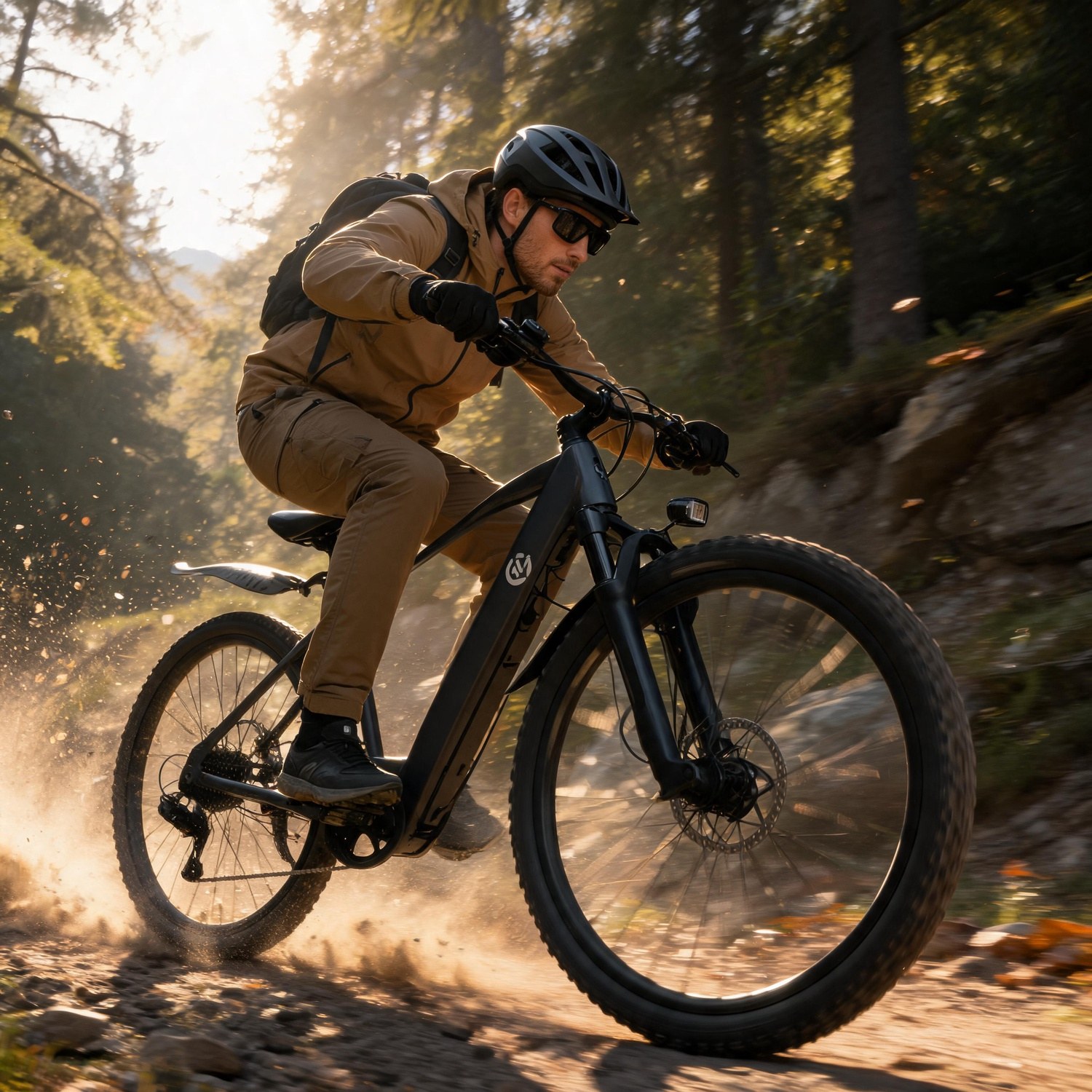 Mountain Biking Jumps - Elektrisches Mountainbike, Vollfederung, 500W Motor, Pedalunterstützung,