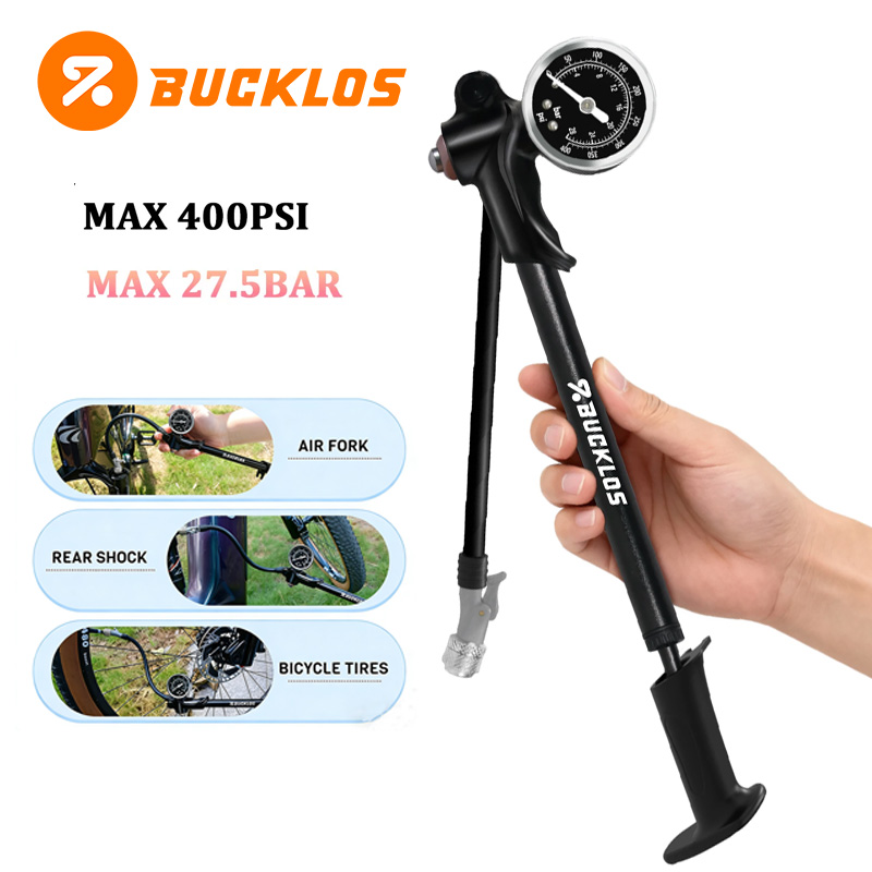 Shock Pump Suspension - BUCKLOS Hochdruck-Fahrrad-Luftpumpe mit Manometer für Gabel