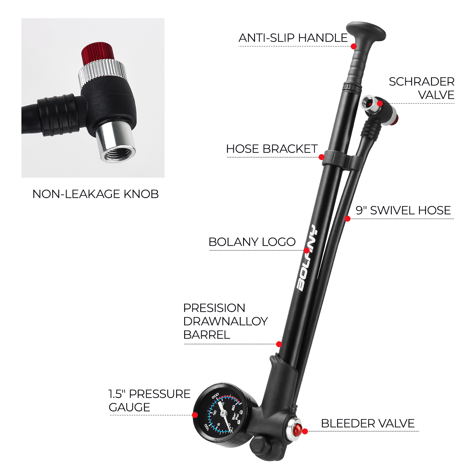 Bolany 300psi Luft schock Fahr – Shock Pump Suspension Bewertung und Preis