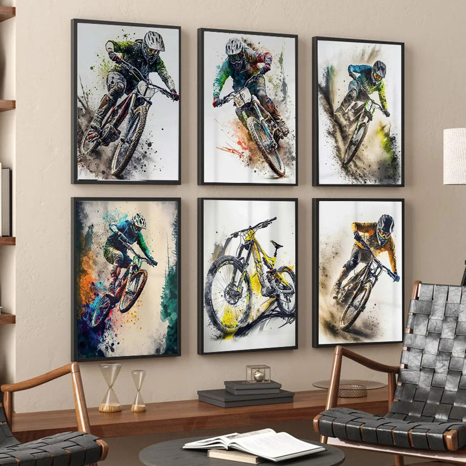 Mountainbike Sport Wand Kunst  – Picture Of Mountain Biking Bewertung und Preis