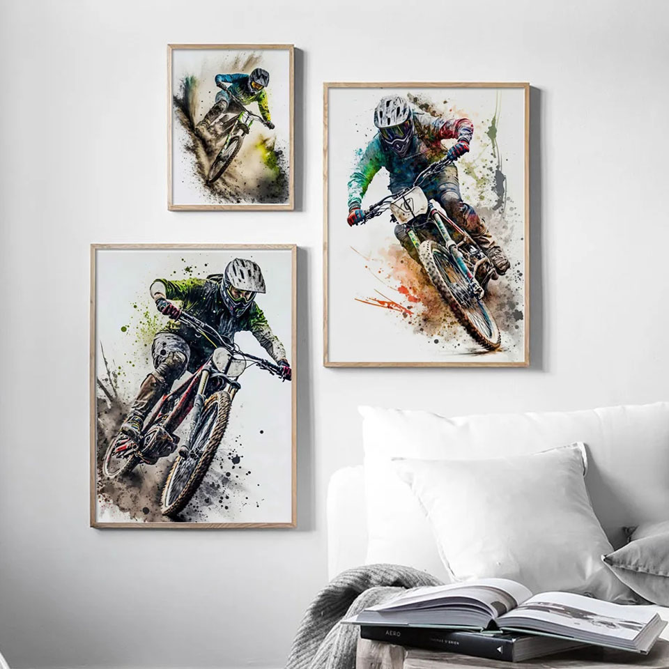 Mountainbike Sport Wand Kunst  – Picture Of Mountain Biking Bewertung und Preis